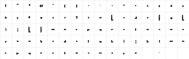 RANDALL Regular  glyph index