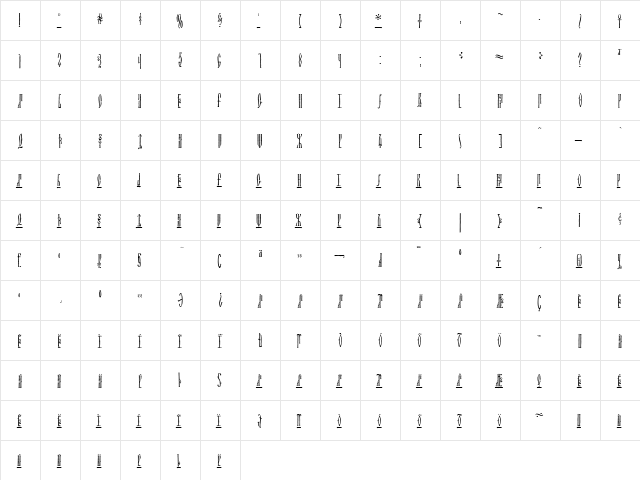 Fedorov Regular  glyph index