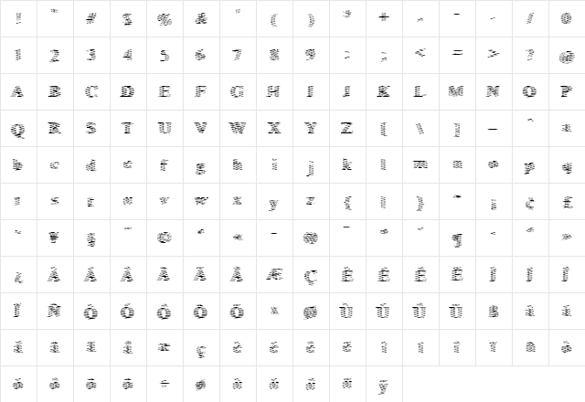Singer Medium  glyph index