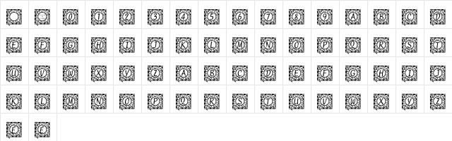LCR Autumn Sunflowers Regular  glyph index