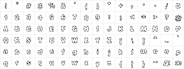Dash Dot BRK Regular  glyph index
