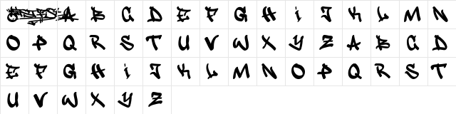 justfist Regular  glyph index