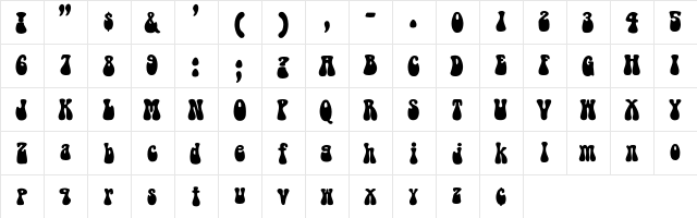 Admiral Regular  glyph index