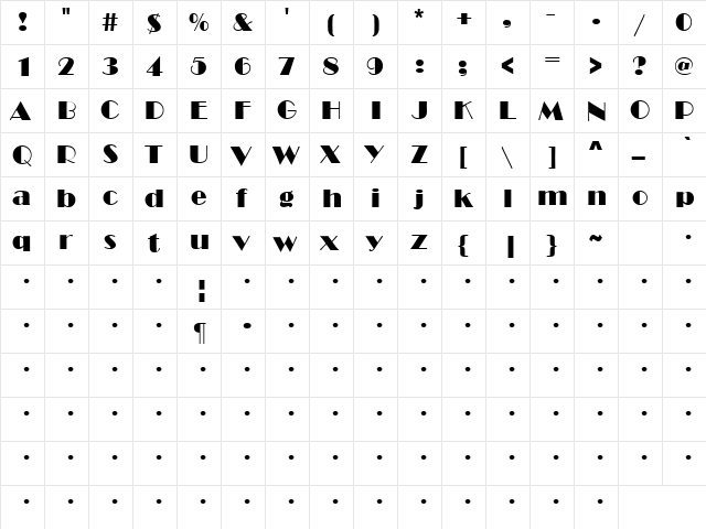 Little Wing 1 Regular  glyph index