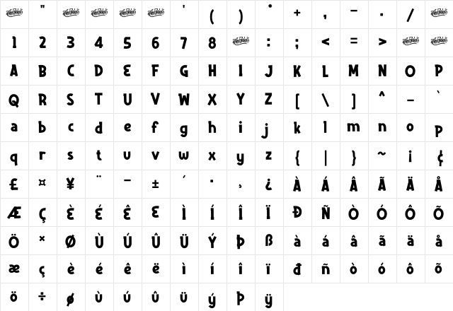 Delninoys Regular  glyph index