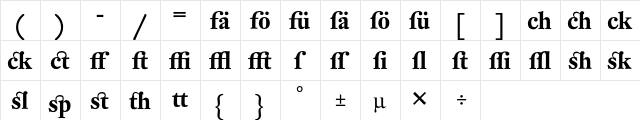 DTL Fleischmann D Bold Alt  glyph index