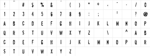 GiantTigers Regular  glyph index