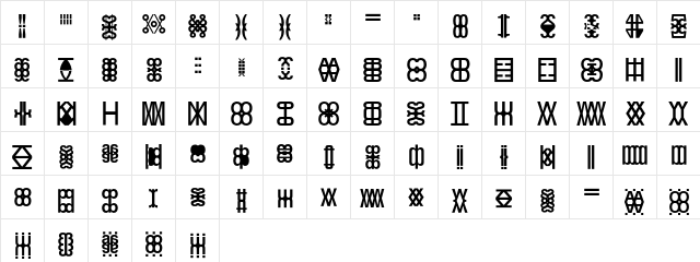 Kwarthel Regular  glyph index