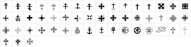 Christian Crosses III Regular  glyph index