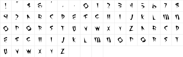 Atomic Plain  glyph index