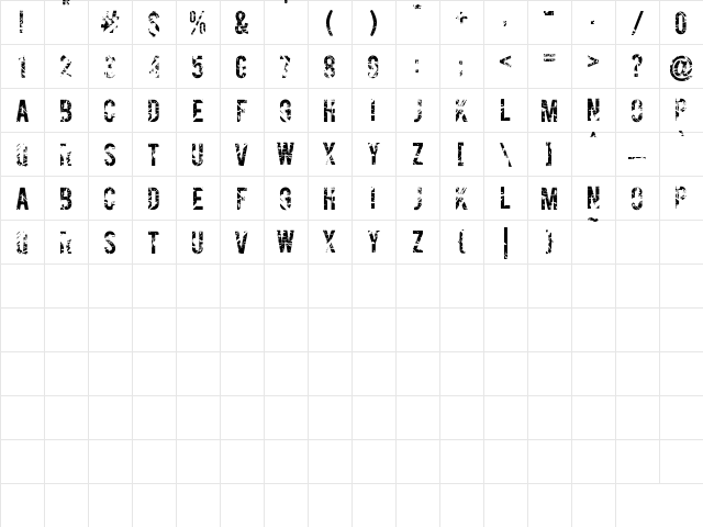 Gesso Regular  glyph index
