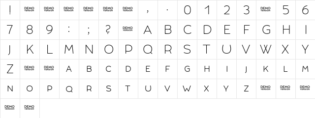 Umba Soft SC Thin Demo  glyph index