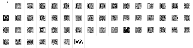 Romant Initials Alt Regular  glyph index