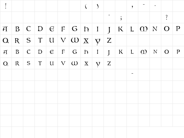 GaboniSCapsSSK Regular  glyph index