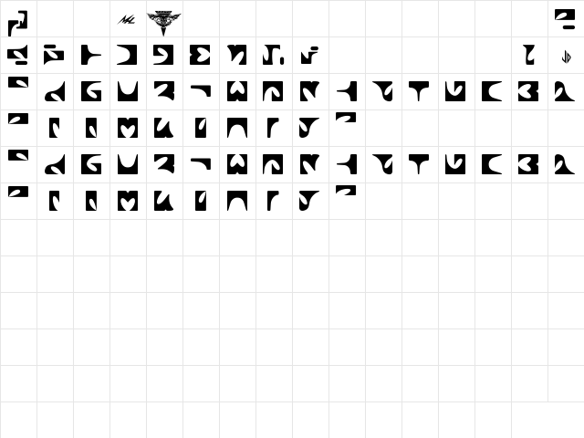 Rihannsu Bold  glyph index