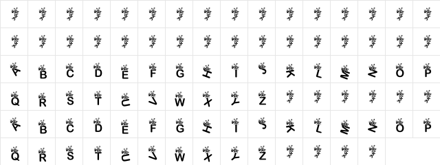 JLR Bizzy Beez Regular  glyph index