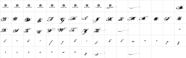 DIRTY CLASSIC Copyright (c) 2009 by Billy Argel. All rights reserved. Regular  glyph index