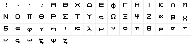 Kalos Regular  glyph index