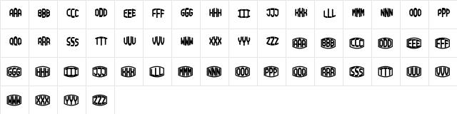 Blocky Monogram Regular  glyph index