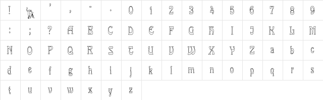 PCMiraHC Regular  glyph index