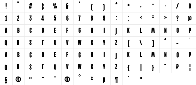 TT Directors DEMO Black Regular  glyph index