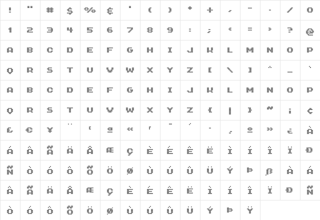 GenetrixSquareHollow Medium  glyph index