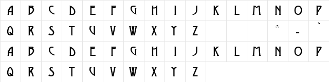 Dustine Solid Regular  glyph index