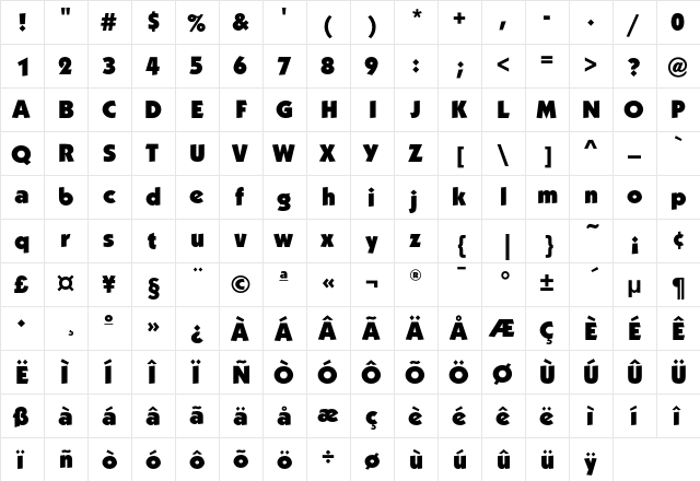 KabelEF-Ultra Regular  glyph index