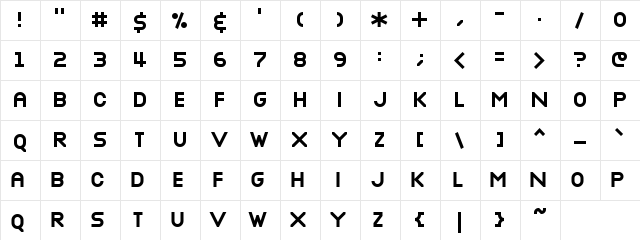 Nottke Bold  glyph index