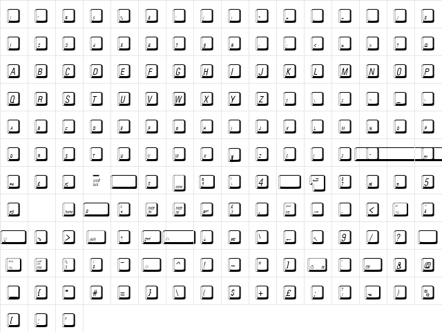 MacKeyCaps Regular  glyph index