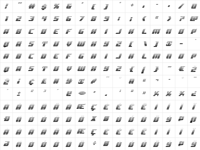 Spartaco Gradient Regular  glyph index