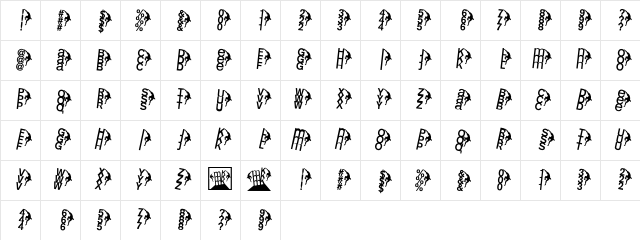 RightClimbers Regular  glyph index