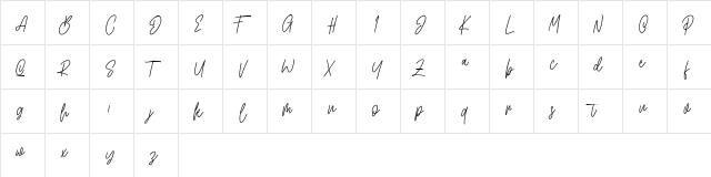 Artlines Free Regular  glyph index