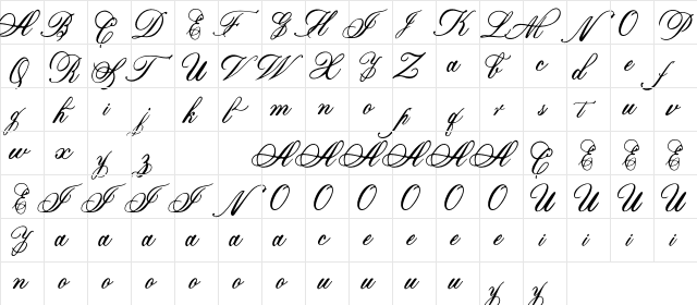 Marcellines Regular  glyph index