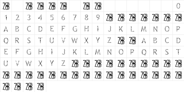 Zone23_Rayz Normal  glyph index