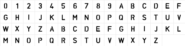 UNCONFORM ROUND  glyph index