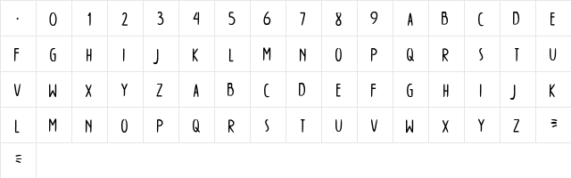 WINTERTIME Regular  glyph index