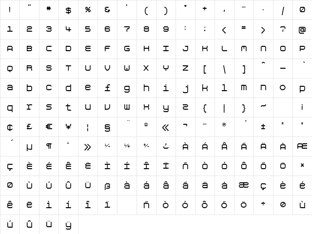 Aspirin Regular  glyph index