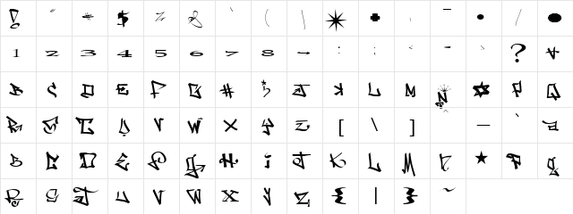 one8seven 2.0  glyph index