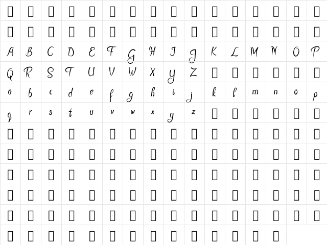Sykenga Demo  glyph index