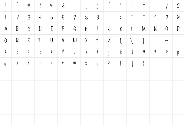 AL Meaningful Regular  glyph index