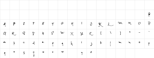 Albanian Regular  glyph index