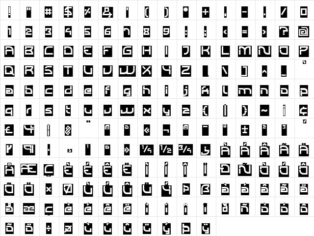 Individigital Subtitle Regular  glyph index