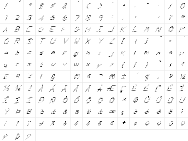 FZ HAND 5 SPOTTED ITALIC Normal  glyph index