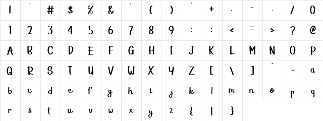 Little Smile Regular  glyph index