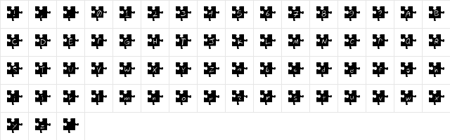 Jigsaw Regular  glyph index