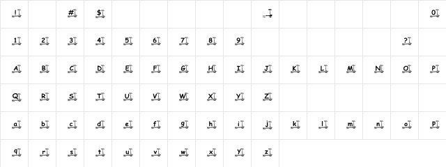KR Skooter Regular  glyph index