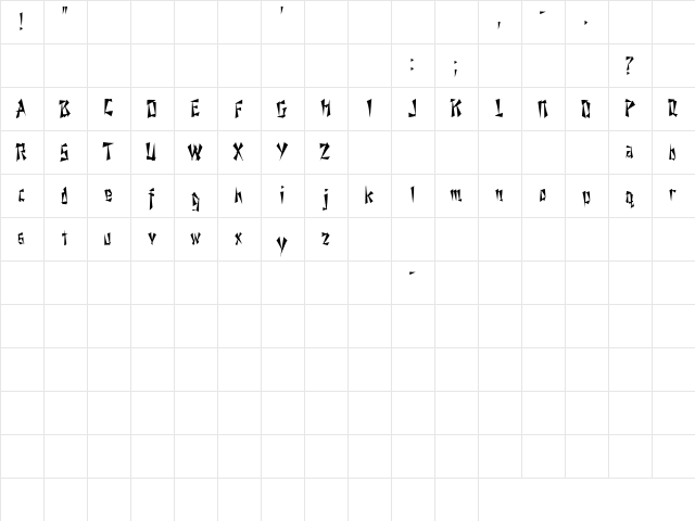 Fox On The Run 2 Regular  glyph index