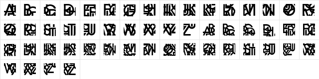 KleinsTypesoup Regular  glyph index