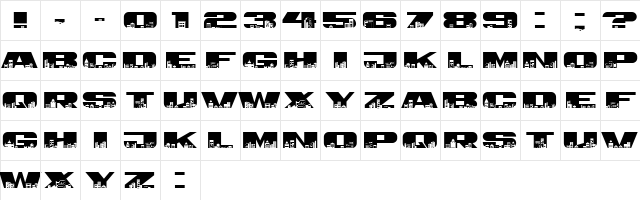 Townscape Regular  glyph index